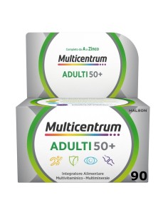 Multicentrum Adulti 50+ Integratore Alimentare Multivitaminico Vitamine B C E Magnesio Calcio 90 Compresse